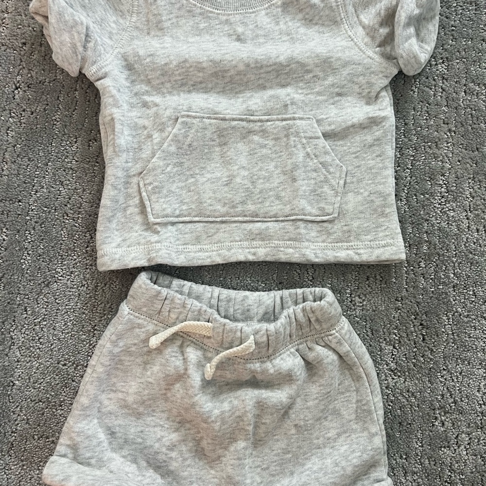 Gray baby Sweatshirt and Shorts Set